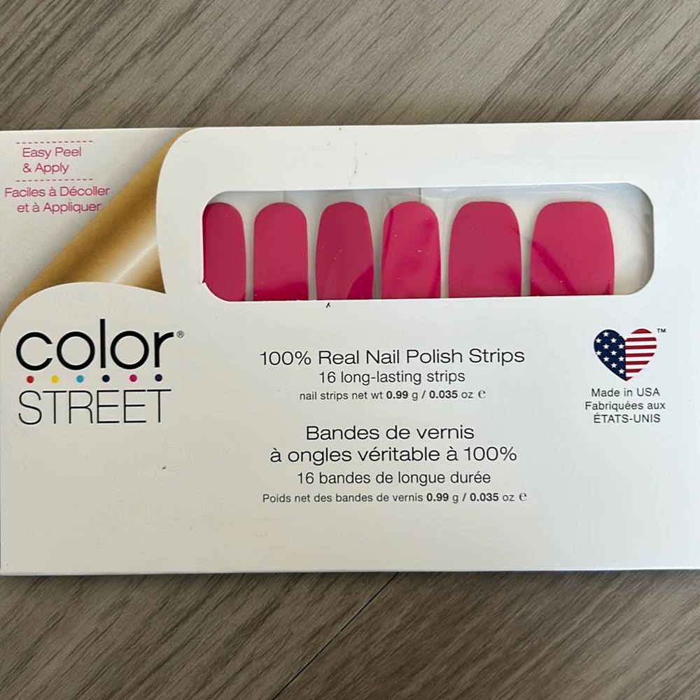Hot pink nail strips